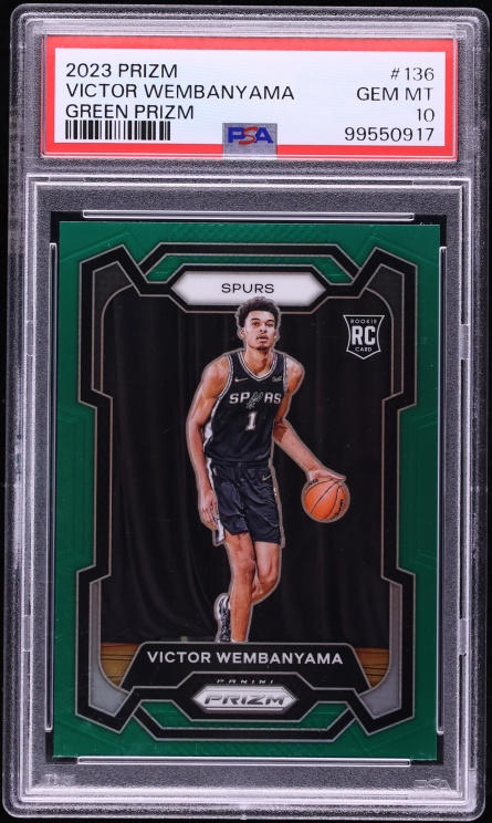 2023 Panini Prizm Green Victor Wembanyama ROOKIE #136 PSA 10 GEM MINT