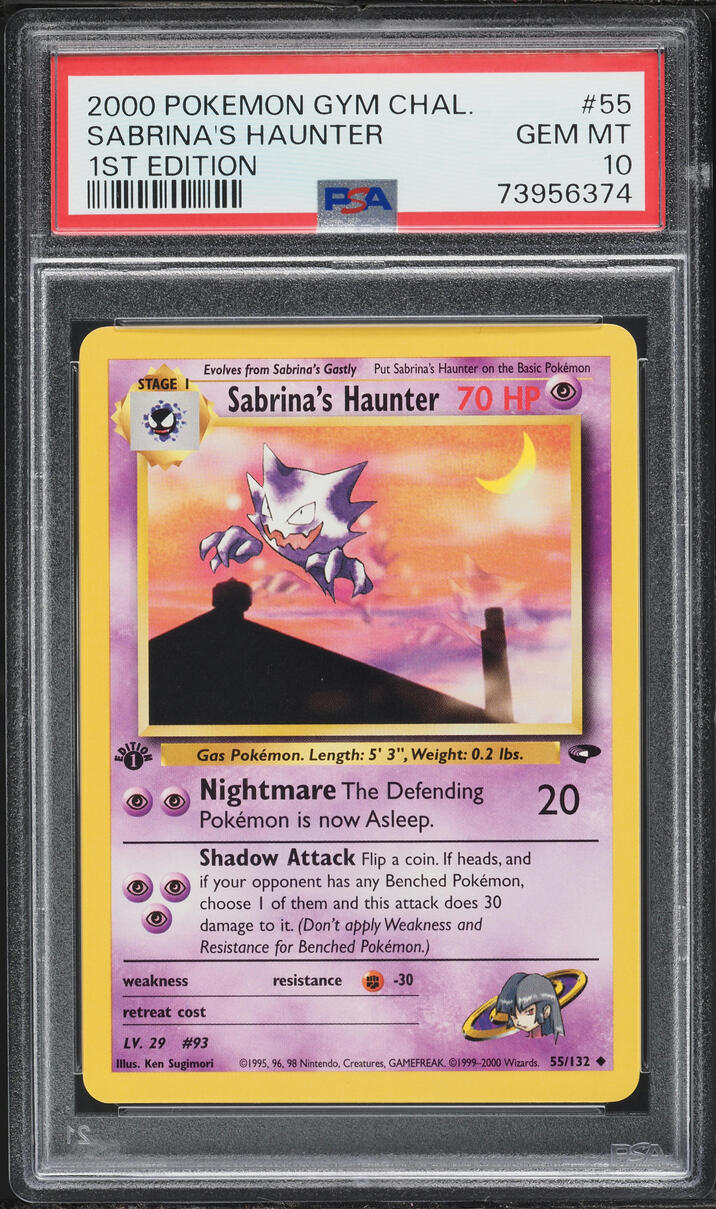 2000 Pokemon Gym Challenge 1st Edition Sabrina's Haunter #55 PSA 10 GEM MINT