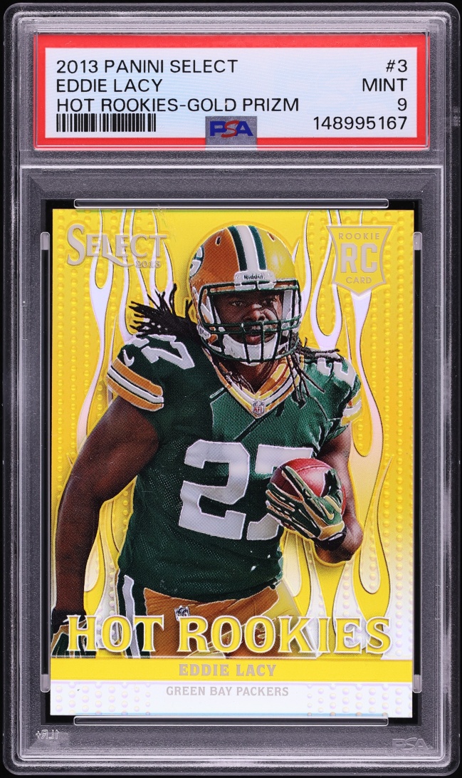 2013 Select Hot Gold Prizm Eddie Lacy ROOKIE /10 #3 PSA 9 MINT - Photo 1