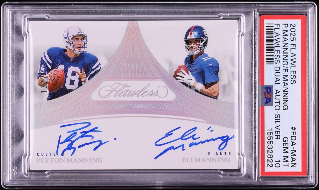 2025 Panini Flawless Silver Peyton Manning Eli Manning AUTO /20 #FDA-MAN PSA 10 GEM MINT - Photo 1
