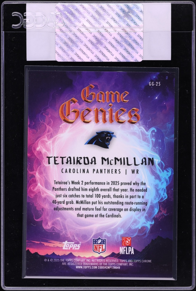 2025 Topps Chrome Game Genies Tetairoa McMillan ROOKIE #GG-25 CGC AUTH
