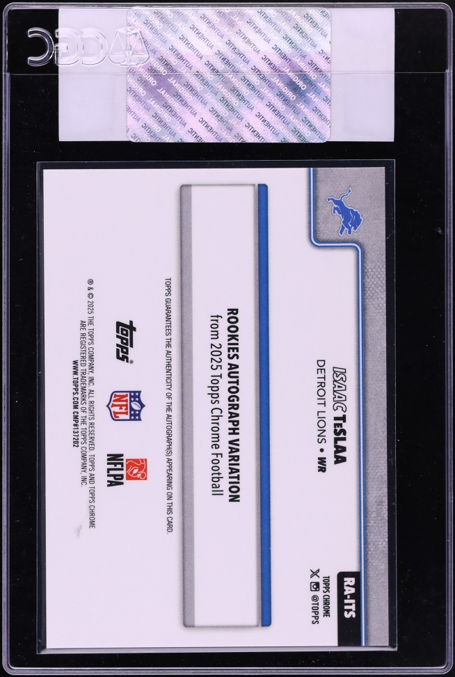 2025 Topps Chrome Aqua Refractor Isaac TeSlaa ROOKIE AUTO /199 #RA-ITS CGC AUTH