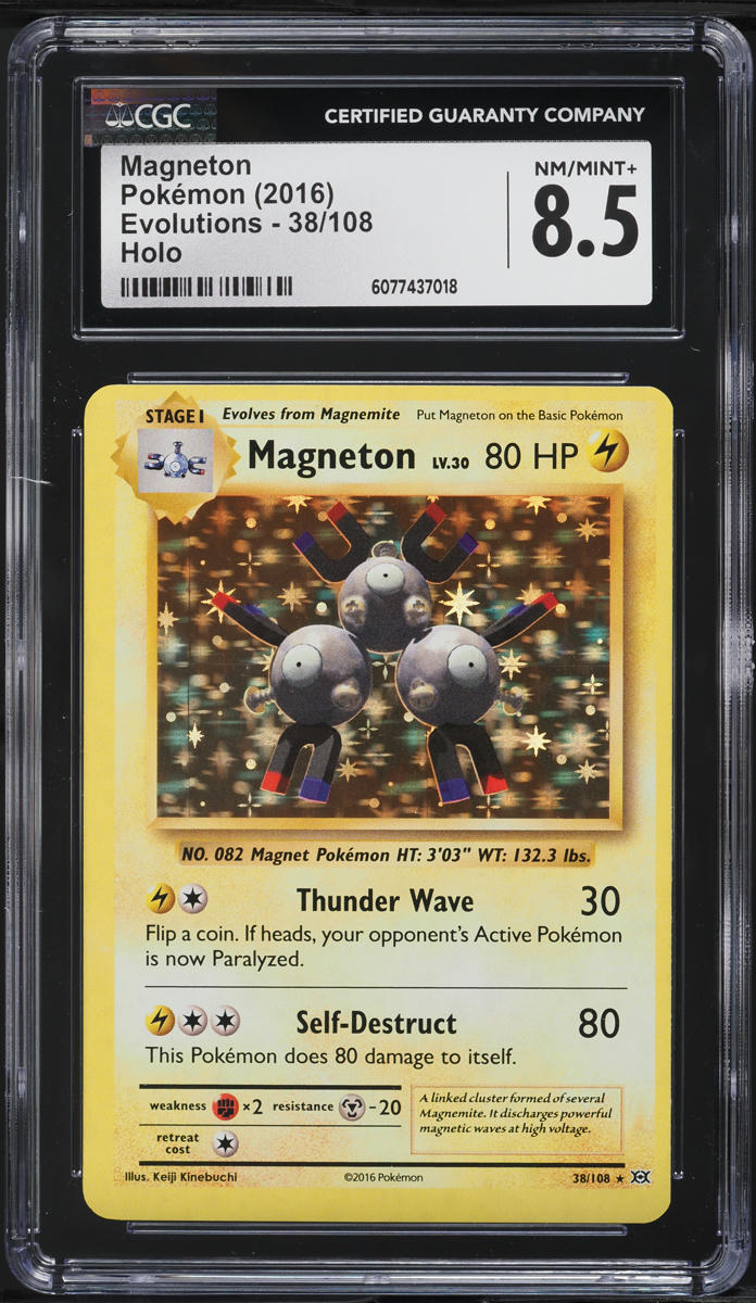 2016 Pokemon XY Evolutions Holo Magneton #38 CGC 8.5 NM-MT+