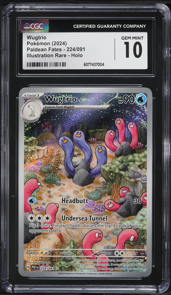 2024 Pokemon Scarlet & Violet Paldean Fates IR Wugtrio #224 CGC 10 GEM MINT