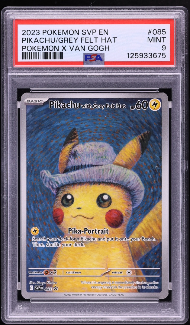 2023 Pokemon SV Black Star Promo Van Gogh Pikachu With Grey Felt Hat PSA 9 MINT