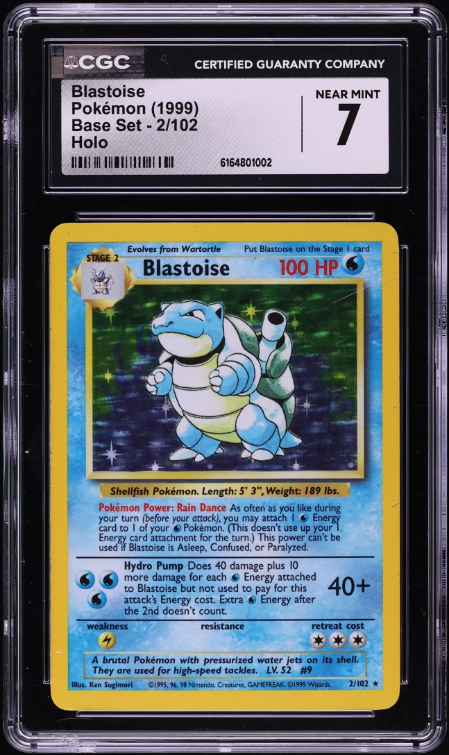 1999 Pokemon Base Set Holo Blastoise #2 CGC 7 NRMT