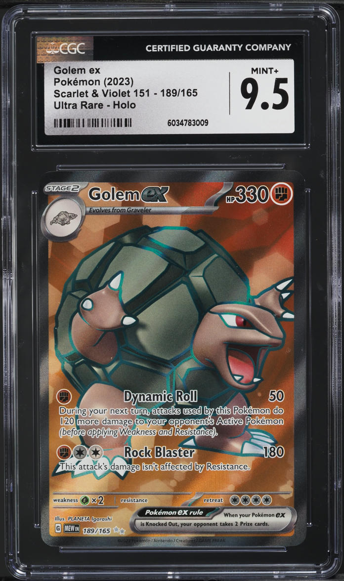 2023 Pokemon Scarlet & Violet 151 Full Art Golem ex #189 CGC 9.5 MINT+
