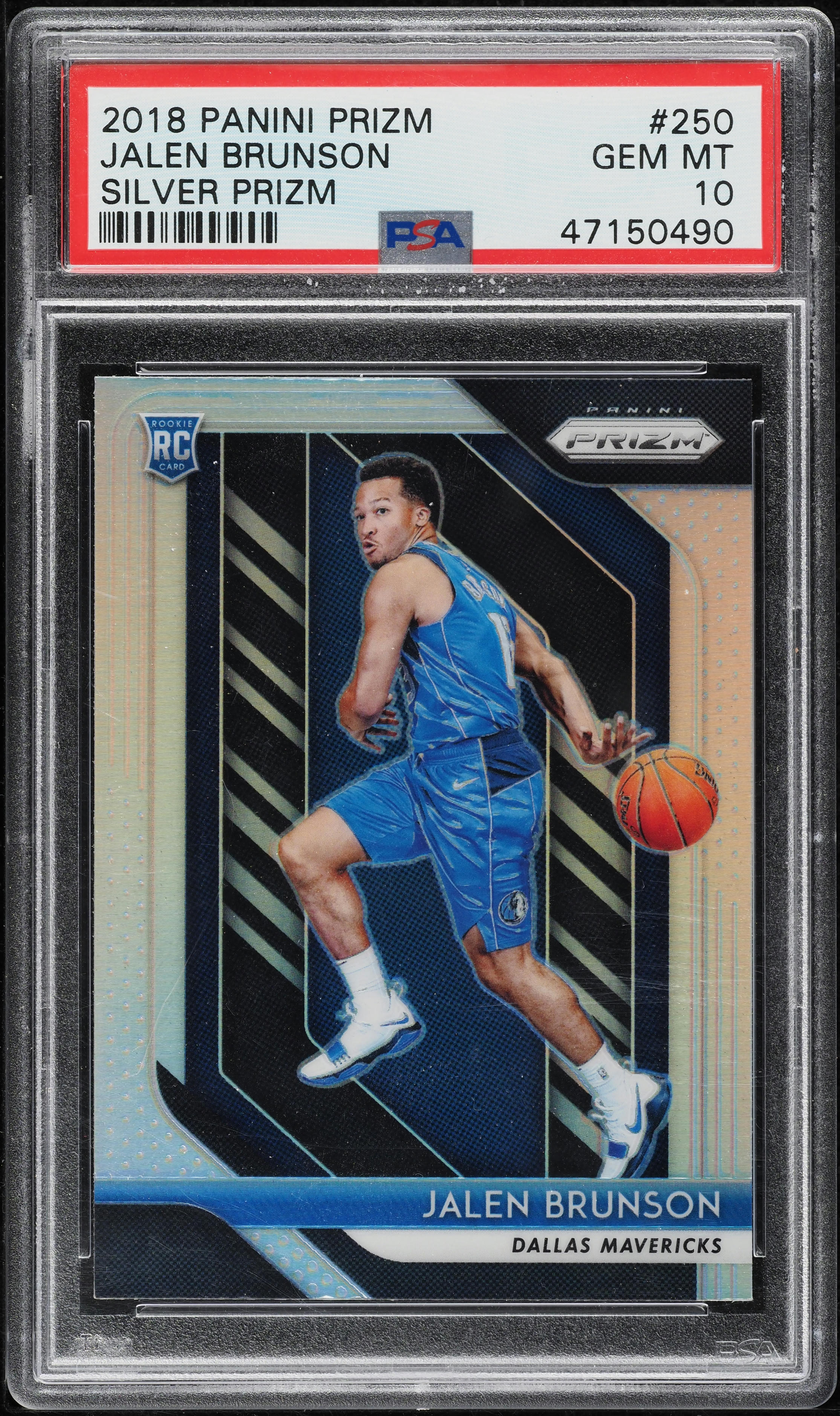 2018 Panini Prizm Silver Jalen Brunson ROOKIE #250 PSA 10 GEM MINT