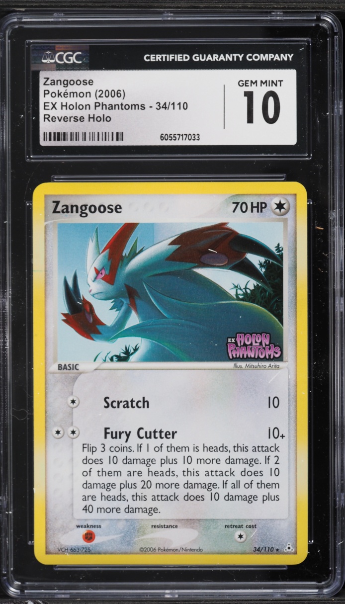 2006 Pokemon EX Holon Phantoms Reverse Holo Zangoose #34 CGC 10 GEM MINT
