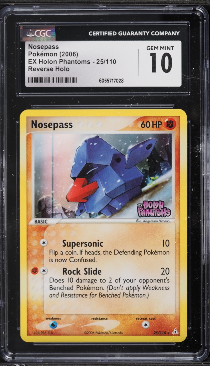 2006 Pokemon EX Holon Phantoms Reverse Holo Nosepass #25 CGC 10 GEM MINT