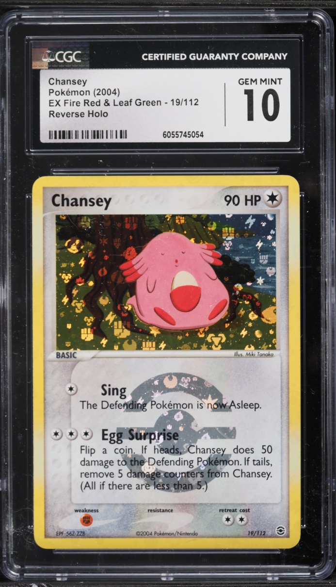 2004 Pokemon EX Fire Red & Leaf Green Reverse Holo Chansey #19 CGC 10 GEM MINT