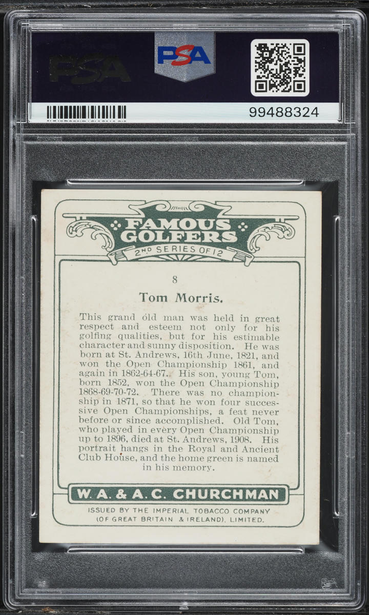 1928 WA & AC Churchman Famous Golfers Series Of 12 Tom Morris #8 PSA 6 EXMT