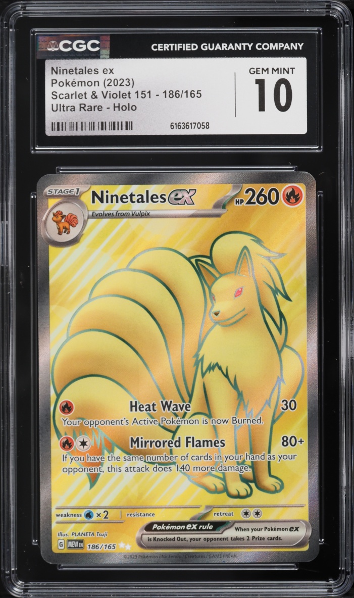 2023 Pokemon Scarlet & Violet 151 Full Art Ninetales Ex #186 CGC 10 GEM MINT
