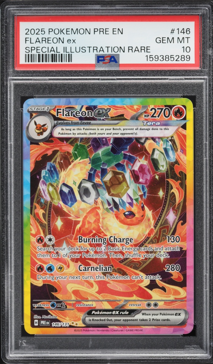 2025 Pokemon Scarlet & Violet Prismatic Evolutions SIR Flareon EX #146 PSA 10 GEM MINT