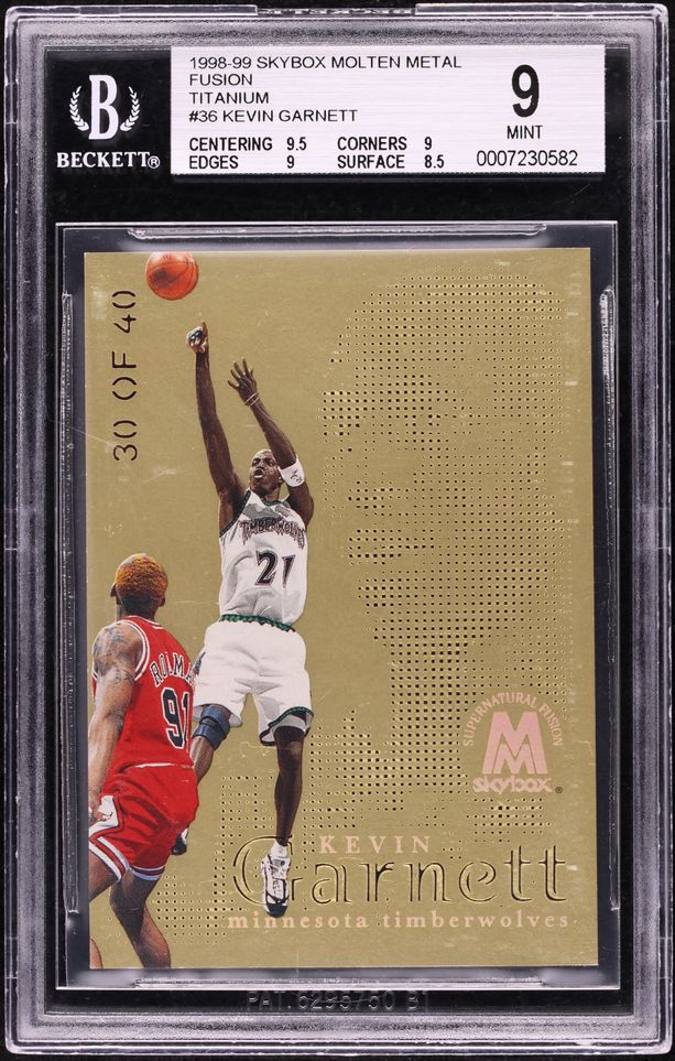 1998 Skybox Molten Metal Fusion Titanium Kevin Garnett /40