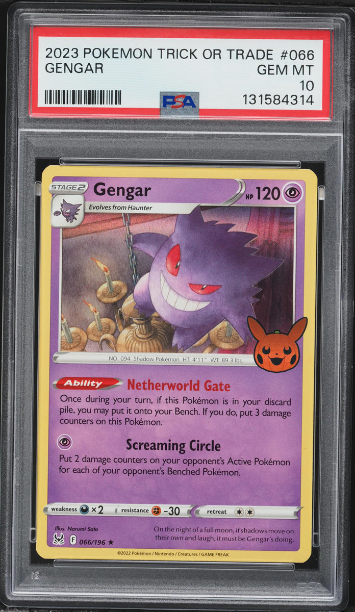 2023 Pokemon Sword & Shield Evolving Skies Trick Or Trade Gengar #66 PSA 10 GEM MINT