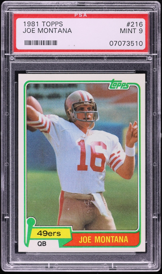1981 Topps Football Joe Montana ROOKIE #216 PSA 9 MINT