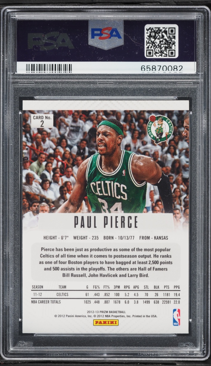 2012 Panini Prizm Green Paul Pierce #2 PSA 9 MINT - Photo 2