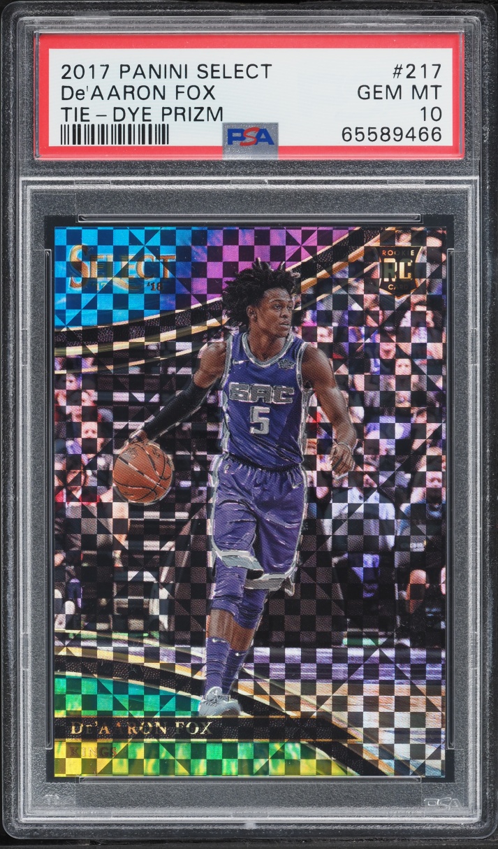 2017 Select Courtside Tie-Dye Prizm De'Aaron Fox ROOKIE /25 #217 PSA 10 GEM MINT