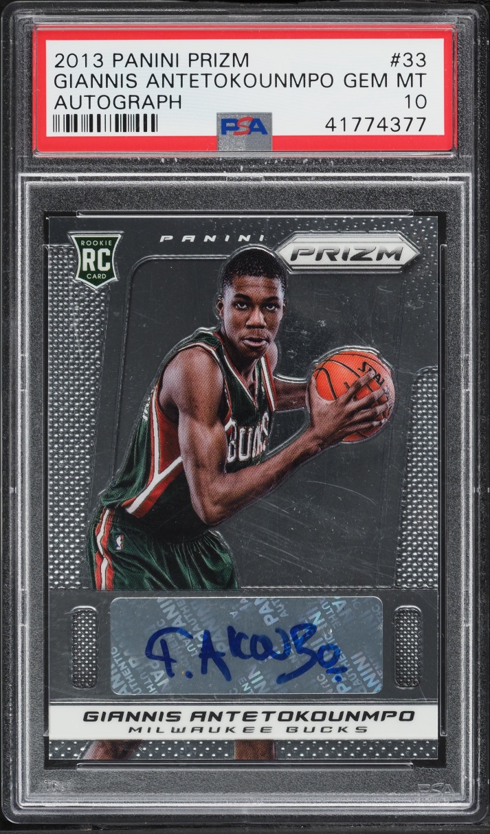 2013 Panini Prizm Giannis Antetokounmpo ROOKIE AUTO #33 PSA 10 GEM MINT