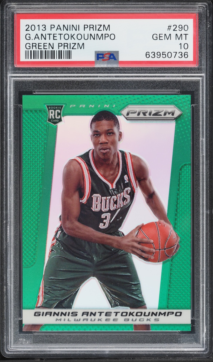 2013 Panini Prizm Green Giannis Antetokounmpo ROOKIE #290 PSA 10 GEM MINT