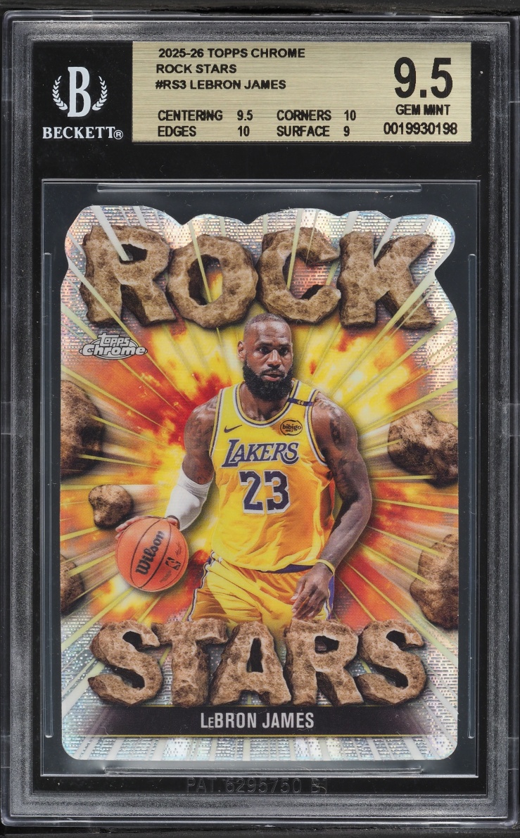2025 Topps Chrome Rock Stars Die-Cut LeBron James #RS-3 BGS 9.5 GEM MINT
