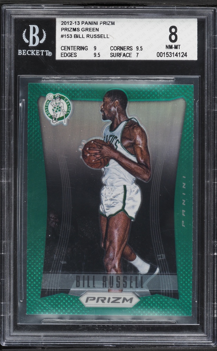 2012 Panini Prizm Green Bill Russell #153 BGS 8 NM-MT