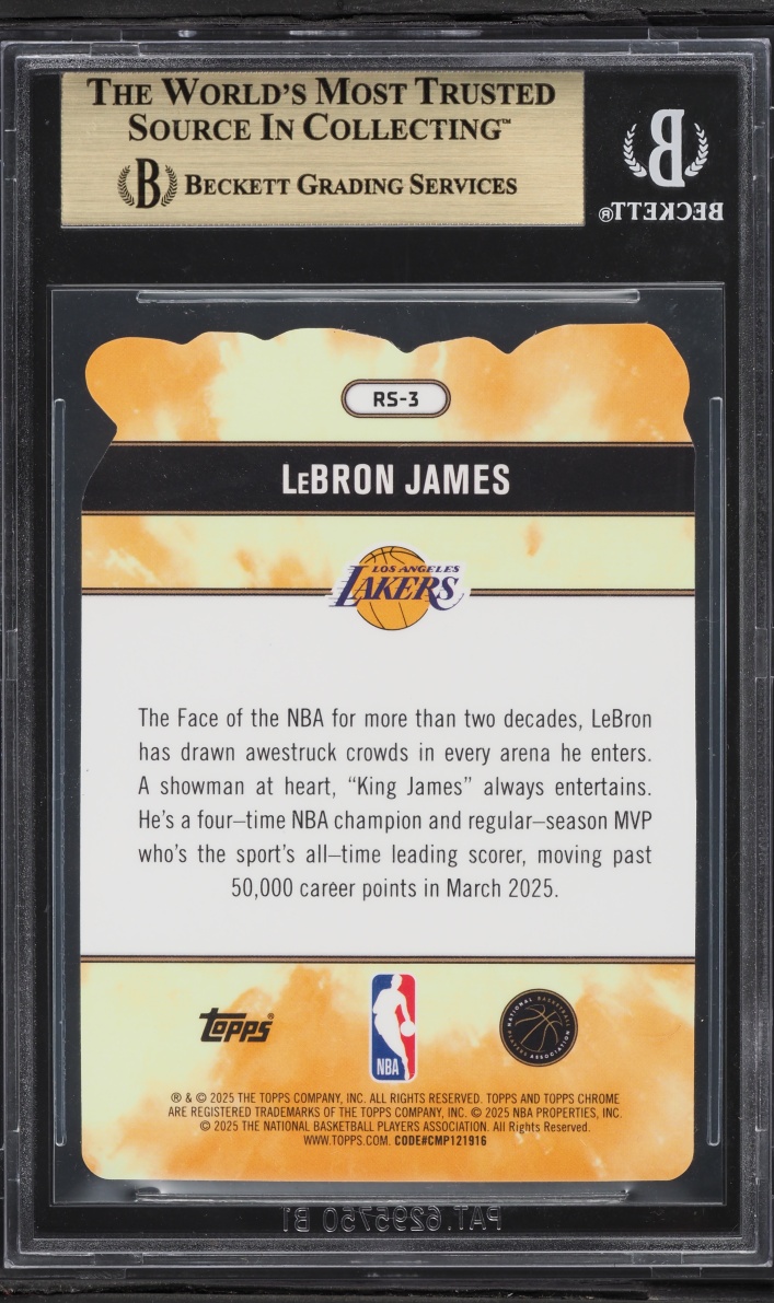 2025 Topps Chrome Rock Stars Die-Cut LeBron James #RS-3 BGS 9.5 GEM MINT - Photo 2