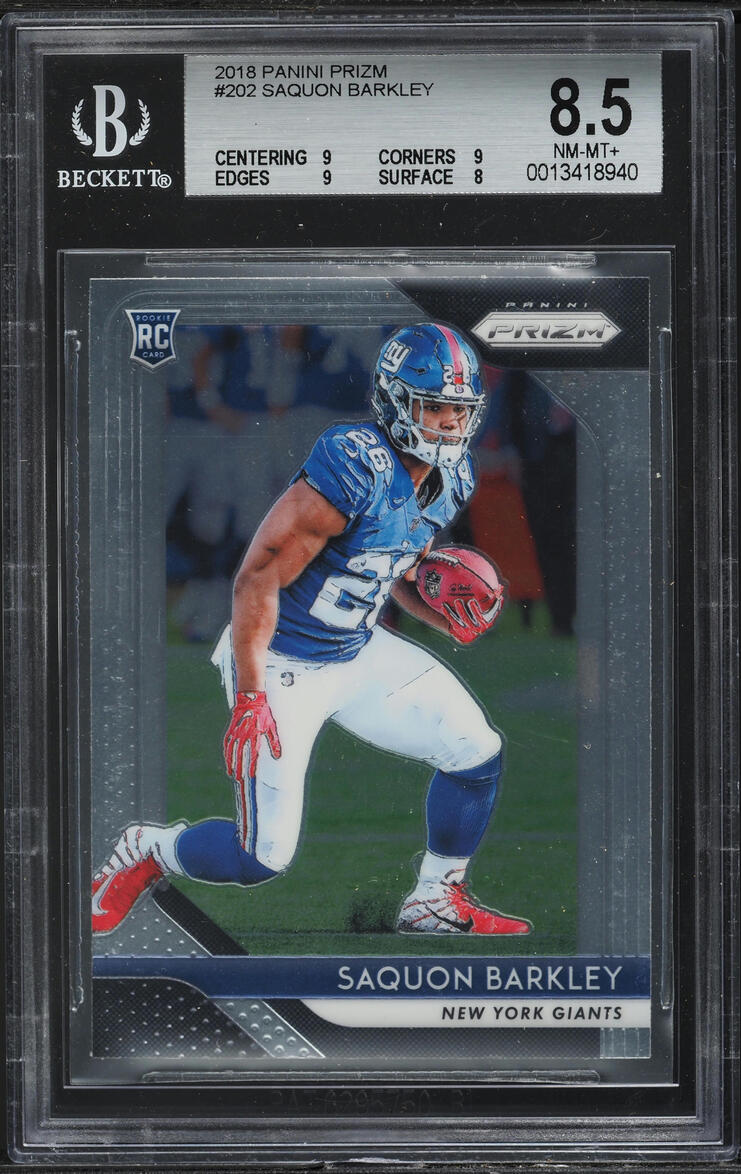 2018 Panini Prizm Saquon Barkley ROOKIE #202 BGS 8.5 NM-MT+