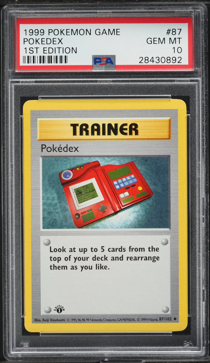 1999 Pokemon Base Set Shadowless 1st Edition Pokedex #87 PSA 10 GEM MINT