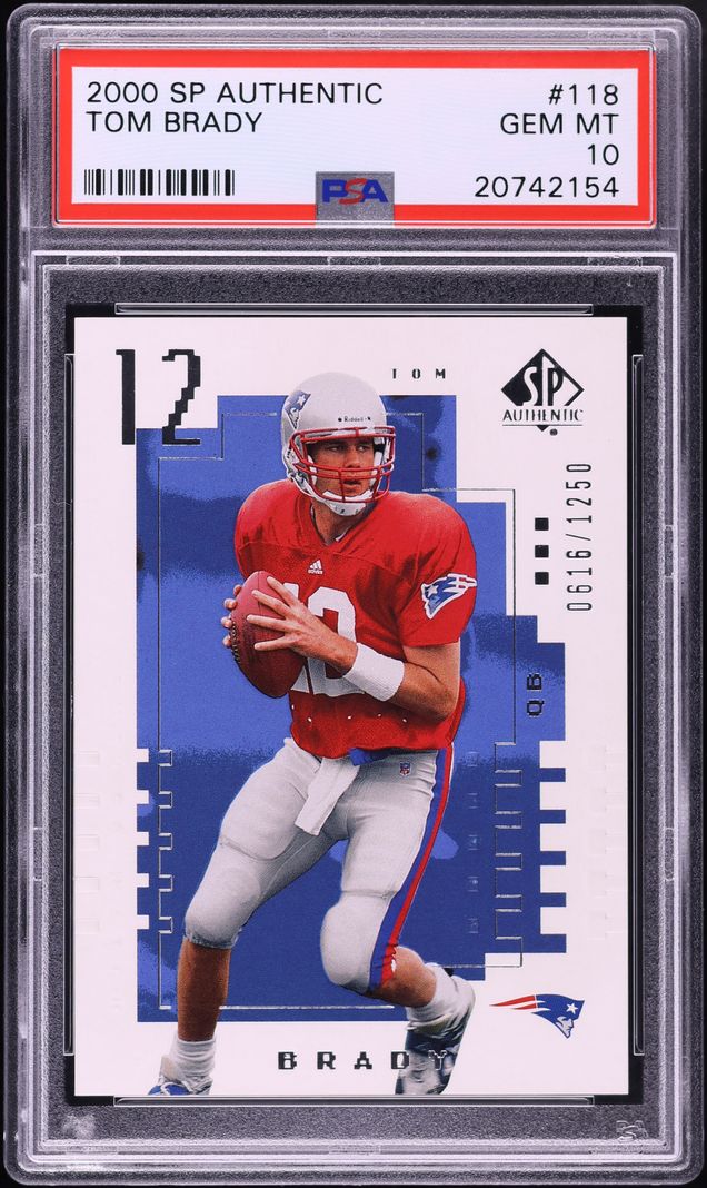 2000 SP Authentic Tom Brady ROOKIE /1250 #118 PSA 10 GEM MINT