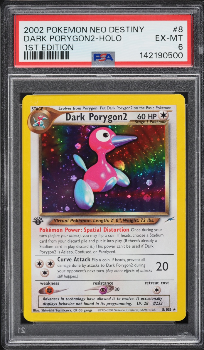 2002 Pokemon Neo Destiny 1st Edition Holo Dark Porygon2 #8 PSA 6 EXMT
