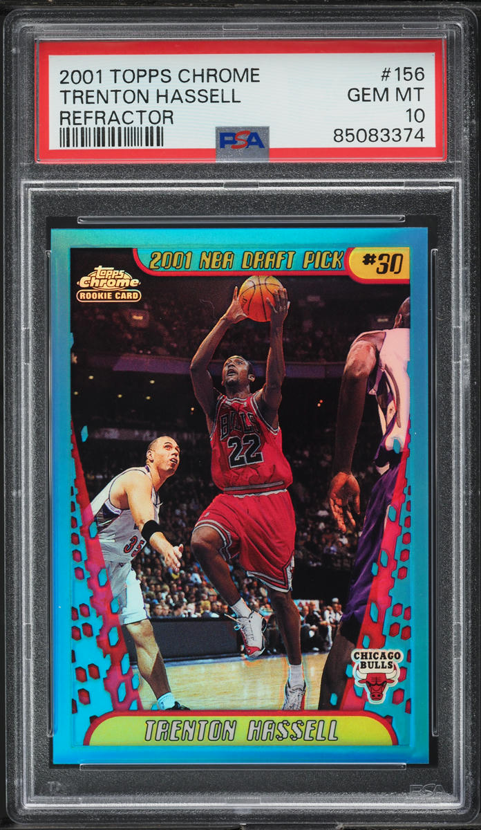 2001 Topps Chrome Refractor Trenton Hassell ROOKIE #156 PSA 10 GEM MINT