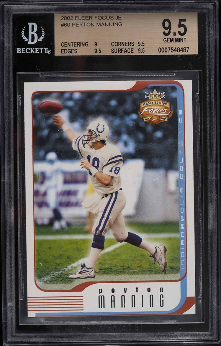 2002 Fleer Focus Jersey Edition Peyton Manning #60 BGS 9.5 GEM MINT