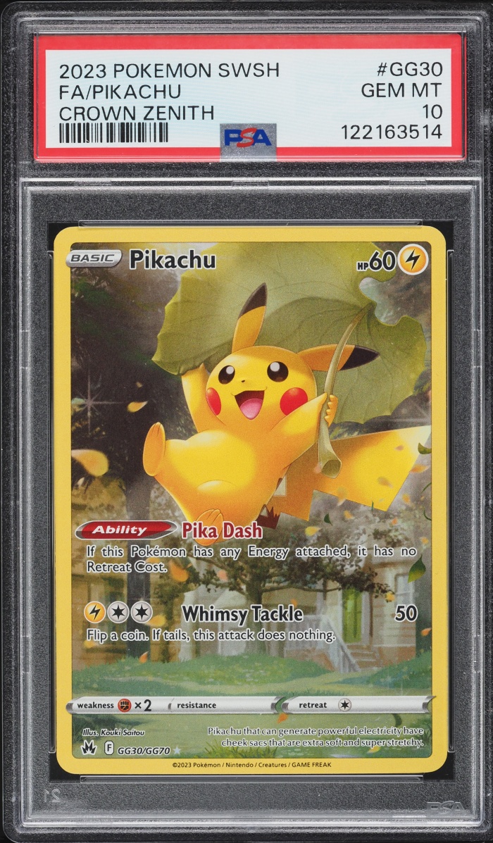 2023 Pokemon Sword & Shield Crown Zenith Alt Art Pikachu #GG30 PSA 10 GEM MINT