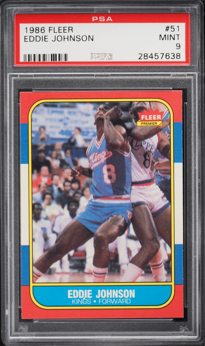 1986 Fleer Basketball Eddie Johnson #51 PSA 9 MINT