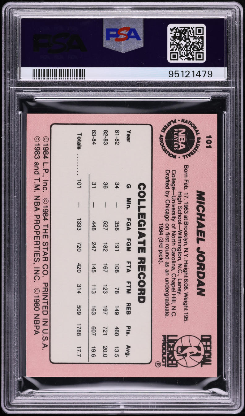 1984-85 Star Basketball Michael Jordan ROOKIE #101 PSA 6 EXMT