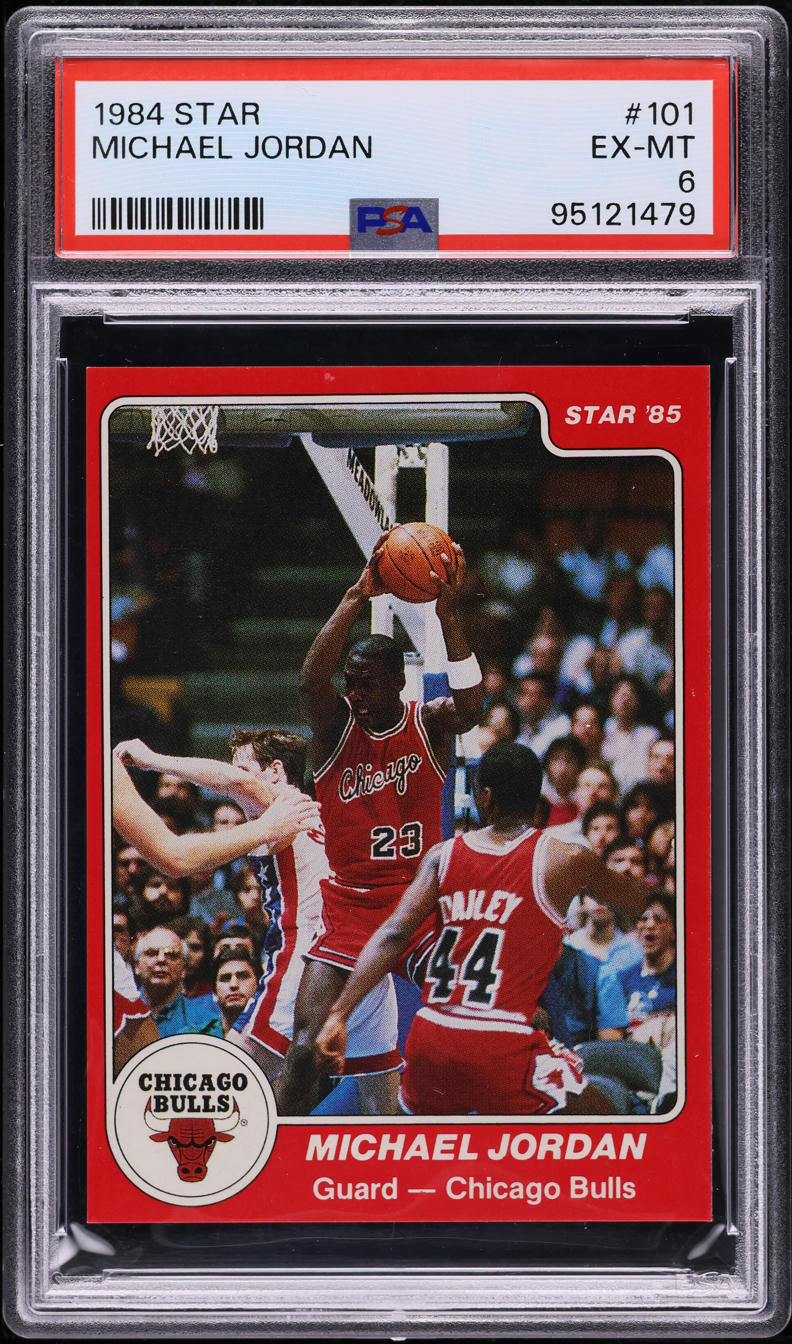 1984-85 Star Basketball Michael Jordan ROOKIE #101 PSA 6 EXMT