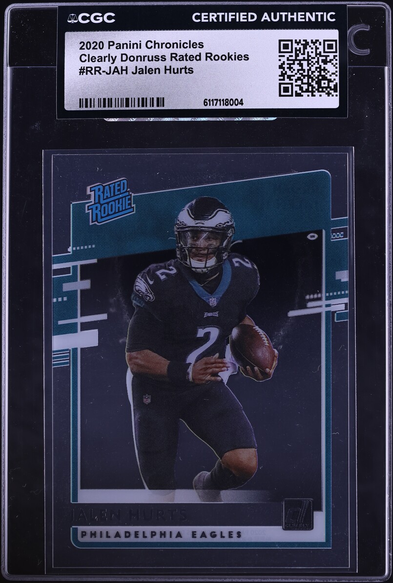 2020 Panini Chronicles Clearly Donruss Jalen Hurts ROOKIE #RR-JAH CGC AUTH