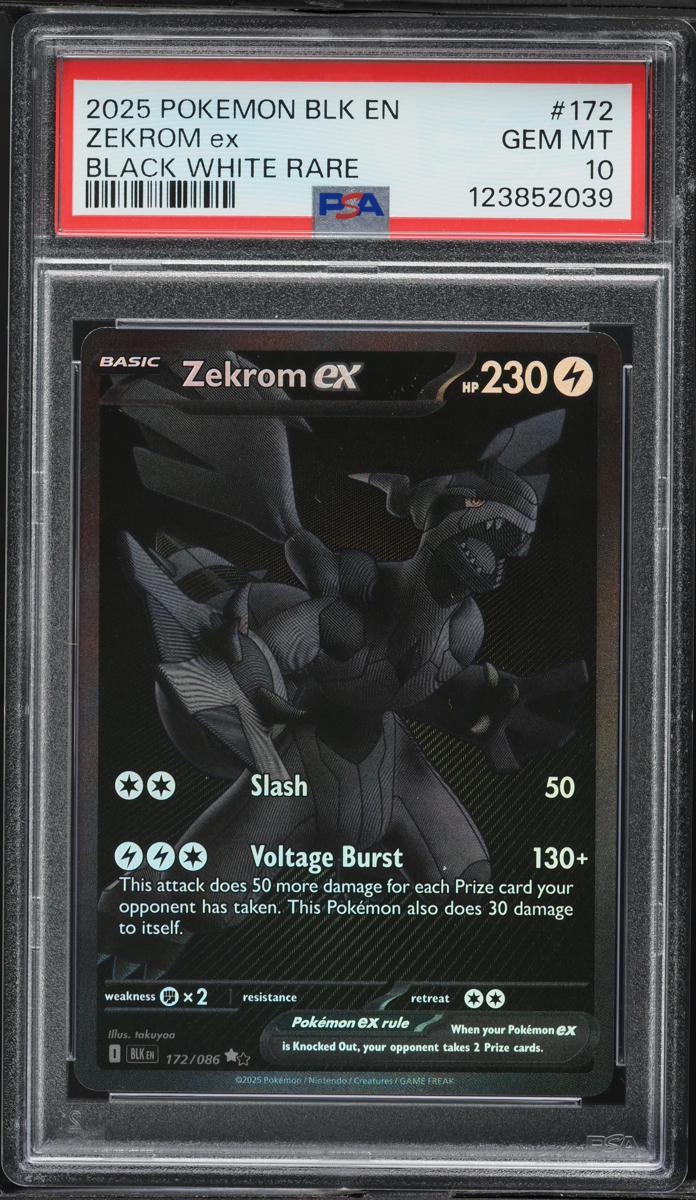 2025 Pokemon Scarlet & Violet Black Bolt BWR Zekrom Ex #172 PSA 10 GEM MINT