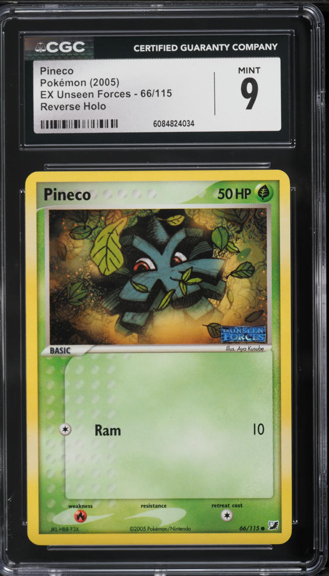 2005 Pokemon EX Unseen Forces Reverse Holo Pineco #66 CGC 9 MINT
