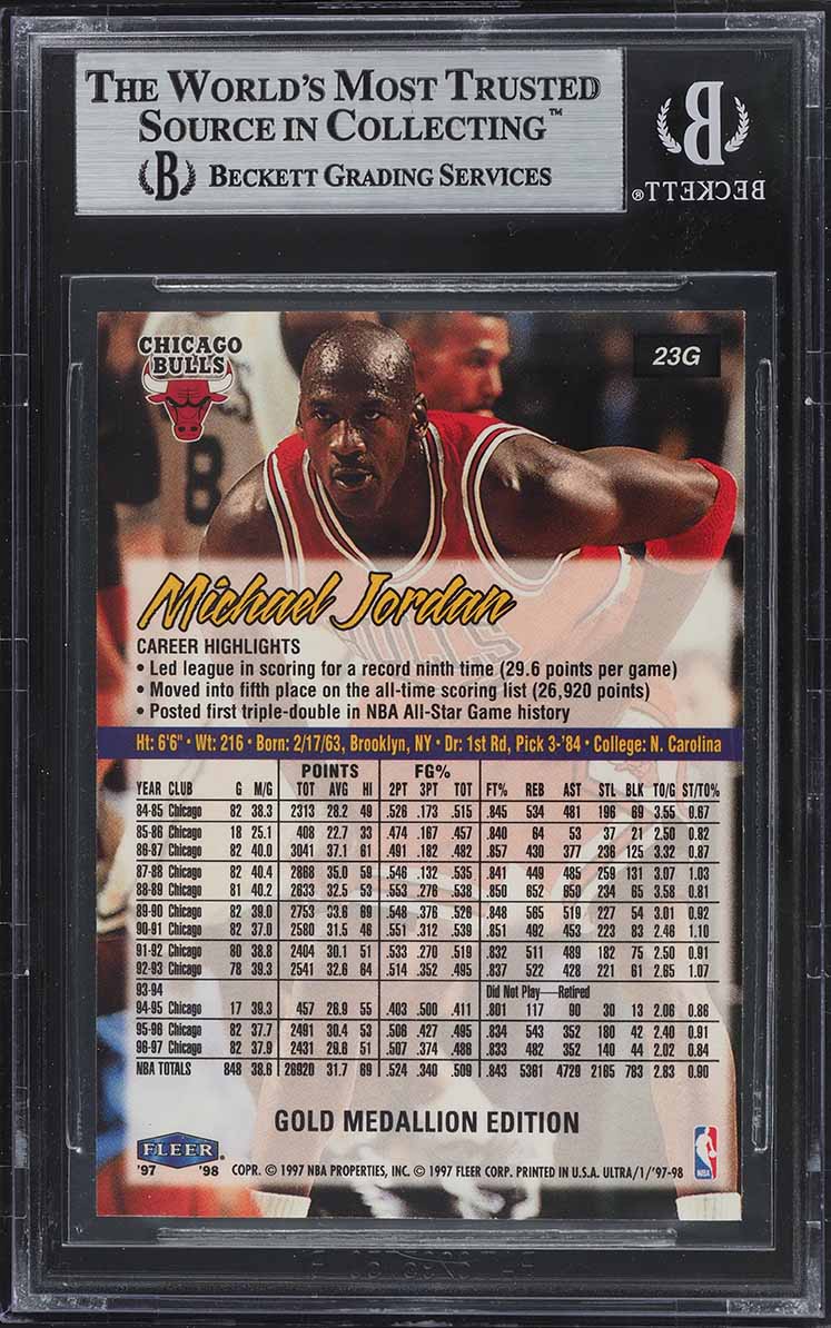 1997 Ultra Gold Medallion Michael Jordan #23 BGS 9 MINT
