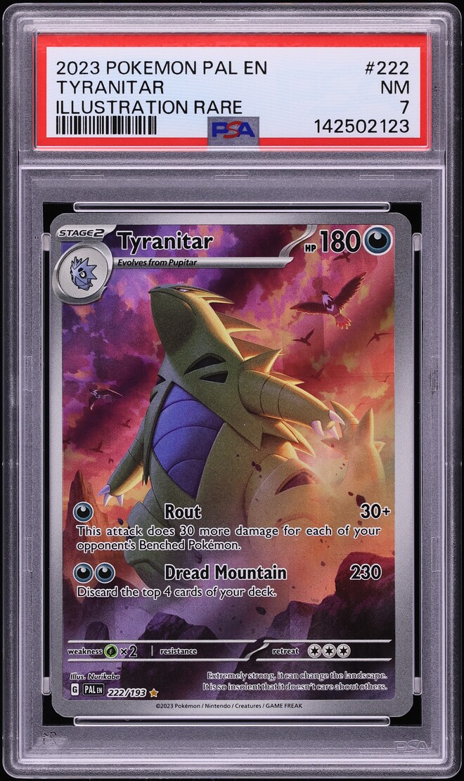 2023 Pokemon Scarlet & Violet Paldea Evolved IR Tyranitar #222 PSA 7 NRMT