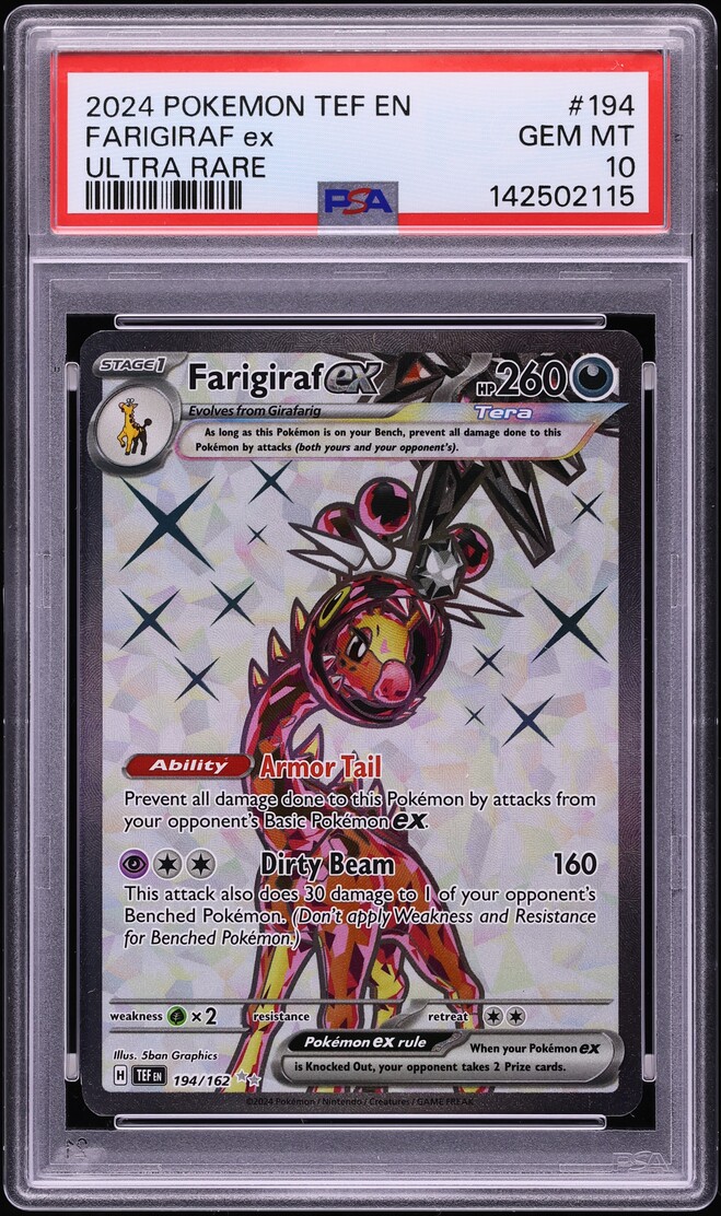 2024 Pokemon Scarlet & Violet Temporal Forces Full Art Farigiraf ex #194 PSA 10 GEM MINT