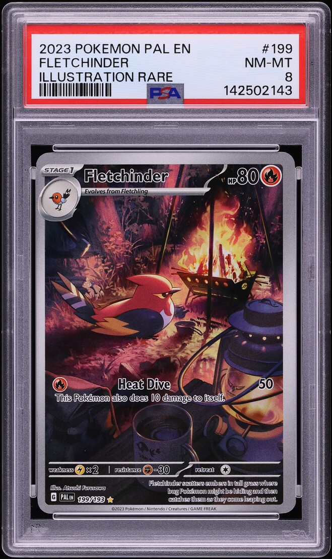 2023 Pokemon Scarlet & Violet Paldea Evolved IR Fletchinder #199 PSA 8 NM-MT
