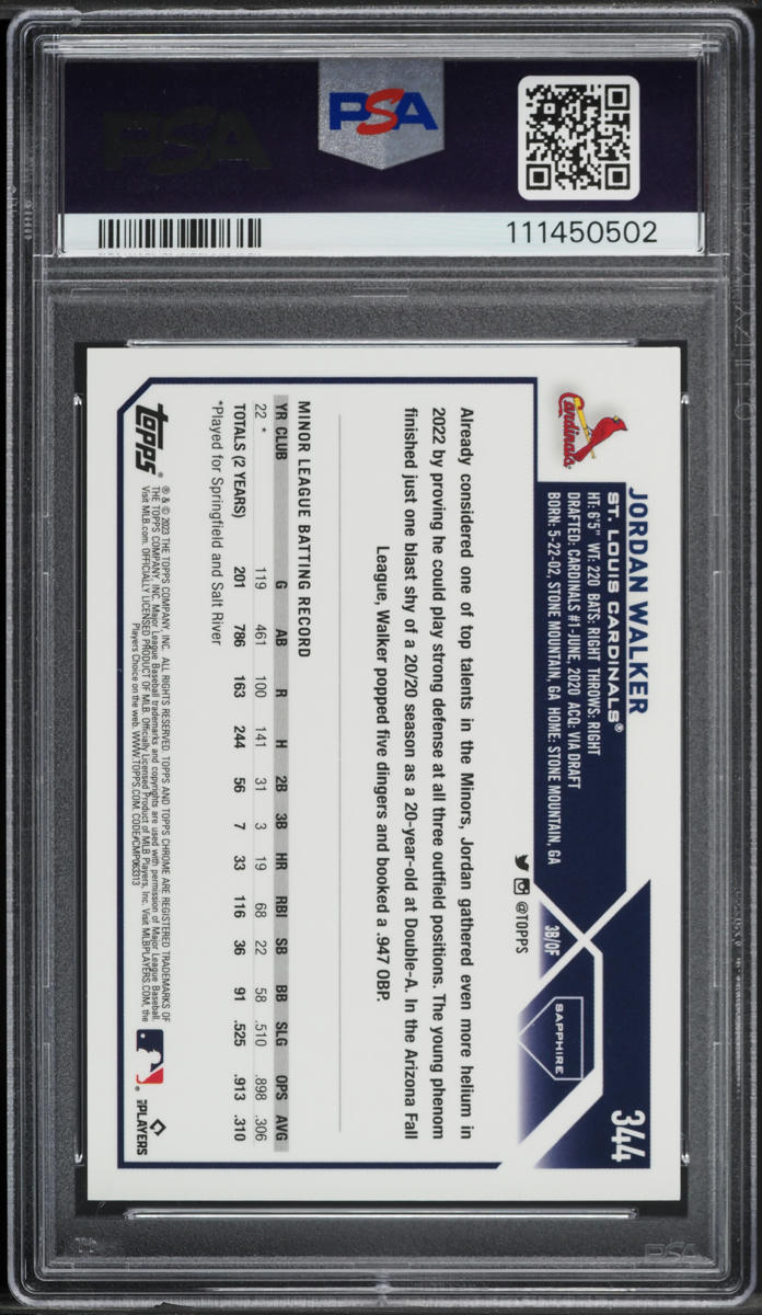 2023 Topps Chrome Sapphire Gold Jordan Walker ROOKIE /50