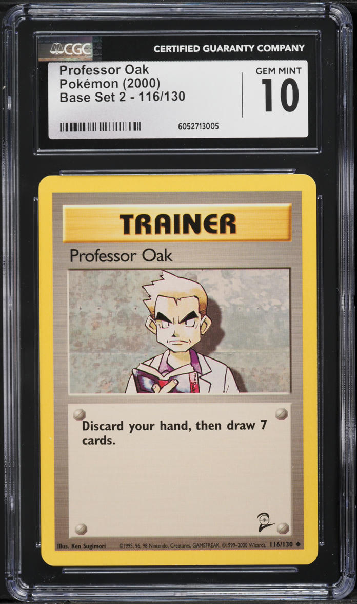 2000 Pokemon Base Set 2 Professor Oak #116 CGC 10 GEM MINT
