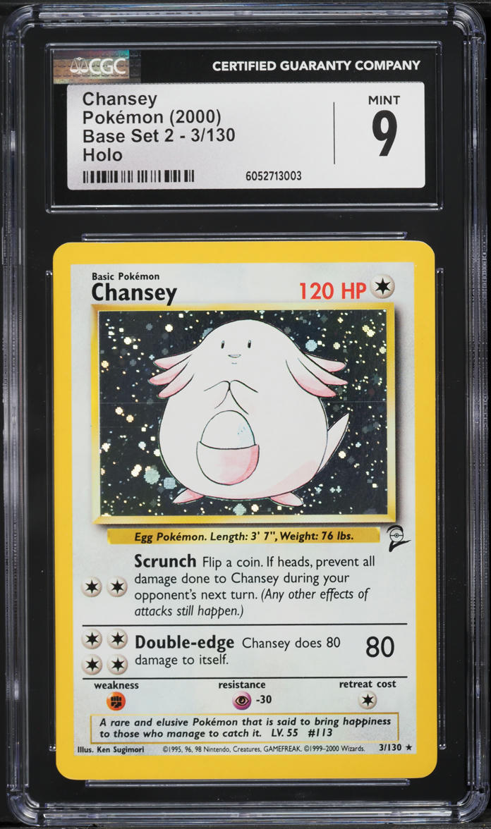 2000 Pokemon Base Set 2 Holo Chansey #3 CGC 9 MINT