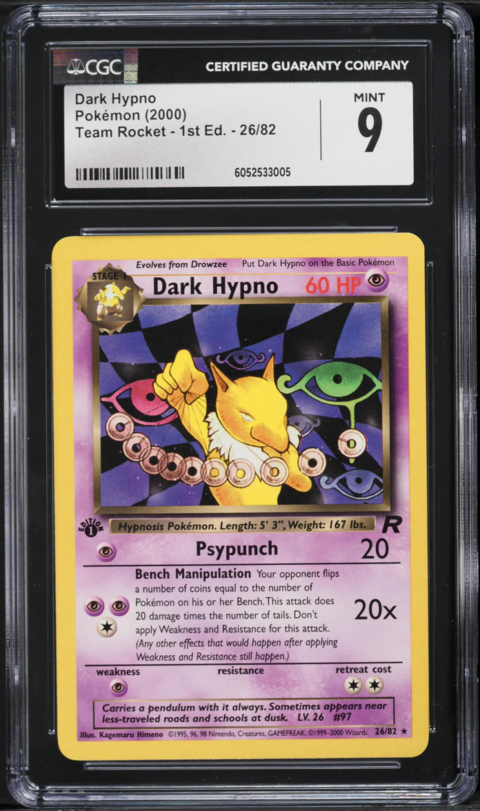 2000 Pokemon Team Rocket 1st Edition Dark Hypno #26 CGC 9 MINT