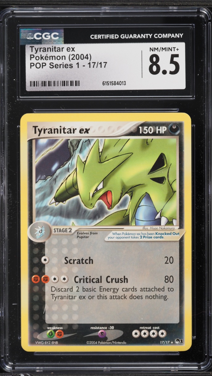 2004 Pokemon Pop Series 1 Tyranitar ex #17 CGC 8.5 NM-MT+
